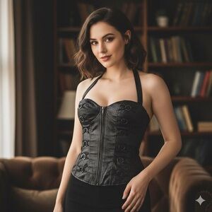 Elegant Black Corset Top